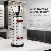 Usine Directe Nouveau Rotatif Carré Oeil Contre-Monté En Aluminium Lunettes Présentoir Élégant Miroir Présentoir