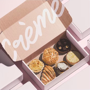 Emballages de Boulangerie Personnalisés en Gros, Recyclables, Boîtes Roses en Carton pour <span class=keywords><strong>Mochi</strong></span>, Donuts, Pâte à Biscuits et Livraison de Biscuits - Product Image 1