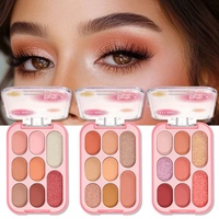 Palette de fards à paupières roses, 8 couleurs, imperméable, longue durée