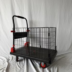 High Quality Heavy Duty Durable Anti-skid Panels Platform <b>Truck</b> Folding Hand Trolley with Fence and Silent Wheels - Product Image 3