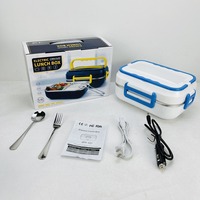 Kotak Makan Pemanas Listrik - Portabel, Penghangat Otomatis Tanpa Air, Panci Dalam Stainless Steel 304, USB/AC Rumah Tangga