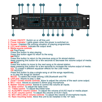 Amplificateur audio MP3 XIDLY-OEM haute puissance 60/120/240/350/500/650W 5 zones avec garantie de 3 ans 70V/100V