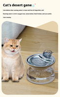 Fontaine à eau transparente pour chat et chien, cascade automatique, facile à nettoyer, accessoires et produits pour animaux de compagnie d'intérieur