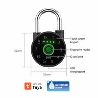 Cadenas intelligent en alliage d'aluminium avec empreinte digitale, carte-clé, Bluetooth et application, adapté aux portes en bois, garages et casiers