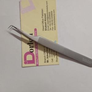 Pinzas de extensión de pestañas de ángulo de 90 grados de acero inoxidable de alta calidad profesional pinzas aplicadoras de pestañas - Product Image 1