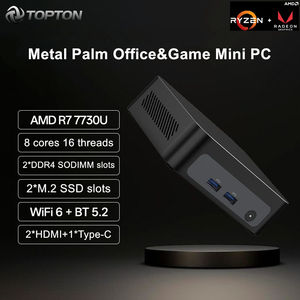 Mini PC para Juegos Topton Metal Palm, AMD Ryzen 7 7730U 5825U 5800U R5 7530U 5600U Nuc, Mini Computadora con NVMe DDR4, Win11, WiFi6, BT5.2 - Product Image 6