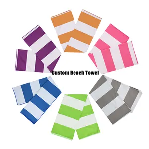 Huiyi ucuz büyük düşük fiyat havuz havlu kum dayanıklı plaj havlusu fabrika doğrudan satış logo ile özel plaj mikrofiber havlu