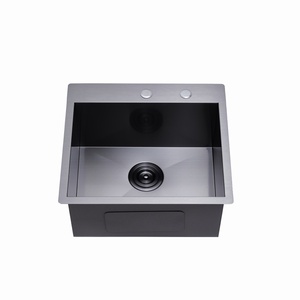 Lavello da <span class=keywords><strong>Cucina</strong></span> Nero Opaco Moderno ed Elegante in Acciaio Inossidabile, Design Unico del Colore per Bagno e <span class=keywords><strong>Cucina</strong></span>, Doppio Uso - Product Image 2