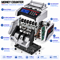Compteur de billets à chargement par le haut 2827B avec double affichage LCD LED, machine de comptage automatique de billets pour le bureau de change