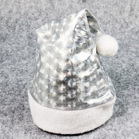 Cappelli di Babbo Natale Personalizzati Lucidi con Stelle Stampate al Laser, Berretti Natalizi Scintillanti