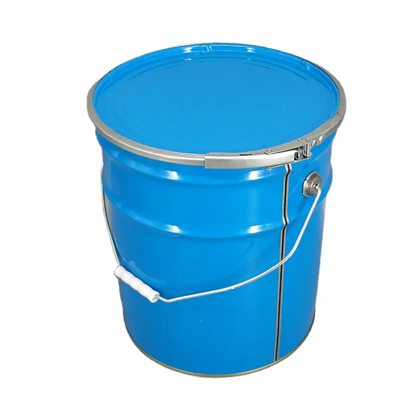 Paint Tin Bucket Sizes 20 Liter Metal Pail with Lock Ring Lid and Metal Handle