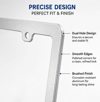 Support de plaque d'immatriculation personnalisé en aluminium argenté antirouille, norme japonaise, vente en gros