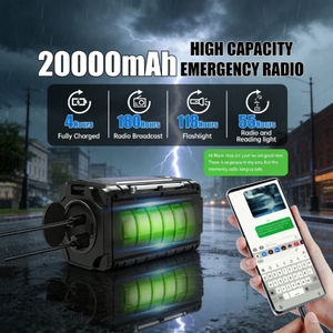 Radio de Emergencia Multifuncional Alecter APH-SR15 con Manivela, Energía Solar, Tipo-C, Receptor NOAA AM/FM/SW, Banco de Energía Portátil - Product Image 2