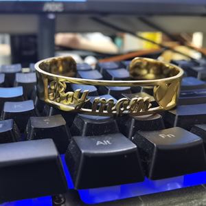 سوار جديد من الفولاذ المقاوم للصدأ من UWIN مع إمكانية تخصيص الاسم، متوفر بمقاسات للكبار والأطفال، مطلي بالذهب PVD، إكسسوار للمعصم - Product Image 2