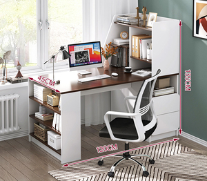 간단한 스타일 디자인 도매 현대 사무실 홈 가구 나무 MDF 홈 사무실 책상 서랍 연구 컴퓨터 책상 - Product Image 6