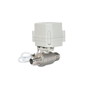 Vanne à boisseau sphérique électrique A30M24 3/8 po en acier inoxydable, à passage direct, double filetage extérieur, pour eau, 24 V CC - Product Image 5