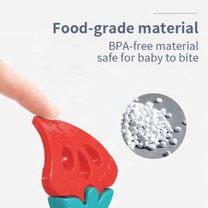 Material libre de BPA Safe Toddle Palo de dentición en forma de fruta Bebé Mordedor de silicona Sonajero Juguetes para bebés de 0 a 12 meses para morder - Product Image 3