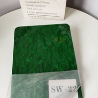 Panneau acrylique décoratif haut de gamme vert émeraude à motif cristal de glace, finition translucide pour aménagements et signalétique de magasins de détail
