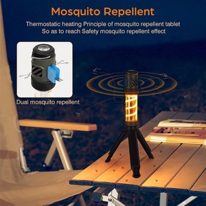 Lámpara repelente de mosquitos, luz de Camping recargable por USB con soporte triangular, linterna impermeable, diseño magnético, Camping al aire libre - Product Image 6