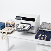 Reeleyin Nouvelle machine d'impression textile DTG A3 entièrement automatique pour T-shirts, avec écran tactile multicolore, pour petites entreprises