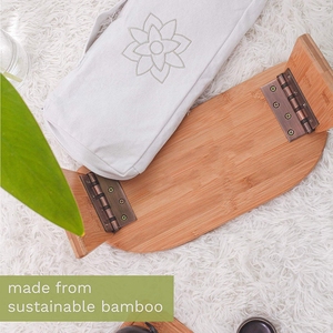 Bamboo Folding <strong>Meditation</strong> Bench Wooden Seiza Kneeling <strong>Stool</strong> Bamboo Yoga <strong>Stool</strong> with Cushion - Product Image 6