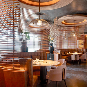 ชุดเฟอร์นิเจอร์ร้านอาหารเชิงพาณิชย์ JEILI ดีไซน์ทันสมัย หรูหรา พร้อมที่นั่งหนังสั่งทำพิเศษ โต๊ะกลมหินอ่อน และเก้าอี้กำมะหยี่ - Product Image 2