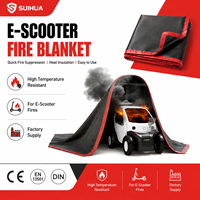 Couverture anti-feu pour mini-véhicule électrique 4*5m, gris, en fibre de verre enduite de silicone pour l'extinction thermique des incendies