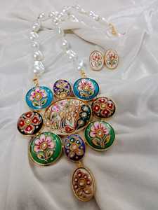 Exclusive Tanjore set Jewelry Set New Arrival Fashionable Necklace Earrings for Weddings wear - Product Image 1