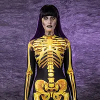 2020 cadılar bayramı topu kafatası kemikleri cadılar bayramı yetişkin kadın Cosplay kostümleri İskelet tulum bodysuits