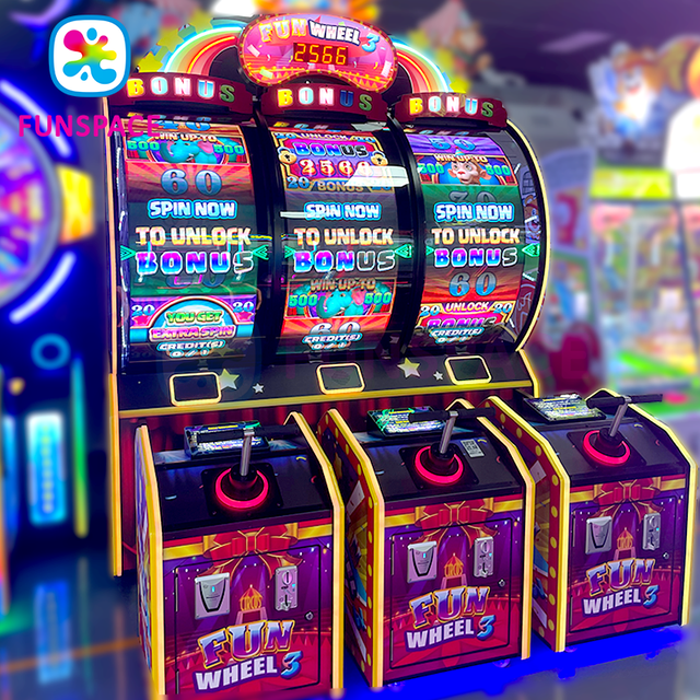 Amusement Arcade Games Center Coin Operated 3 People Lucky Wheel Lottery Game Machine