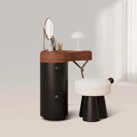 Coiffeuse d'angle moderne de luxe de haute qualité avec miroir et éclairage pour chambre à coucher
