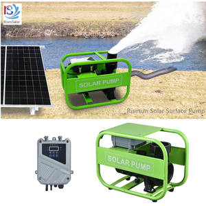 RisesSolar AC AC DC W 3HP 4 بوصة تدفق كبير رأس عالي السطح مضخة مياه تعمل بالطاقة الشمسية معززة للري - Product Image 1