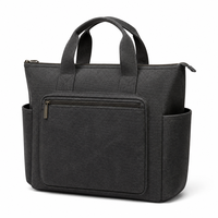 Sac fourre-tout structuré en toile 12 oz avec fermoir torsadé doré et bordure contrastante, sac à main pour femme avec base autoportante, vente en gros