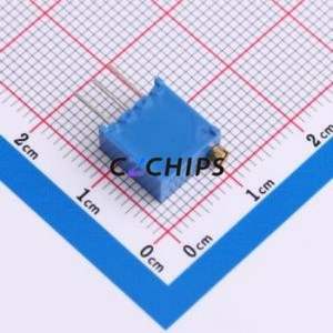 Résistance/potentiomètre réglable 3296W-1-101, composant traversant (THT)-3P, 9,5x4,9 mm, résistance 100 ohms, 10 %, 500 mW, 250 ppm/ ℃ - Product Image 2