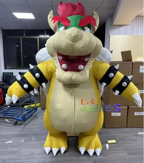 Lustige Zeichentrick figur Cosplay Anzug aufblasbare Bowser Schildkröte Maskottchen Kostüm für Erwachsene