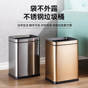 Contenedores de basura de acero inoxidable de gran capacidad, accionados con el pie, para toallas de mano en lugares públicos, incluyendo hoteles. - Product Image 3