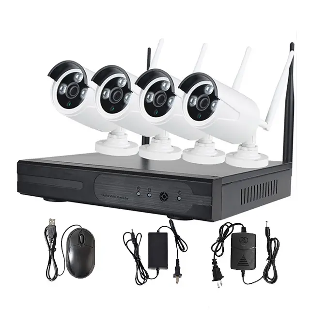 Nuevo lanzamiento promoción PLC-Comunicación de línea de alimentación 4CH NVR Kit de la mejor oferta en el PLC NVR Kit sistema de cámaras de seguridad CCTV red IP