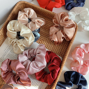 Élastique à cheveux en satin, couleurs mélangées, style décontracté, en tissu tricoté - Product Image 1