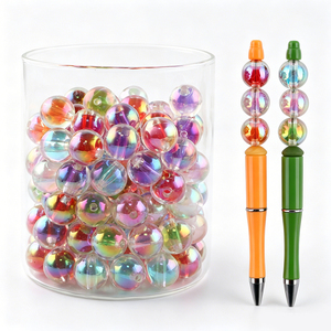 Cuentas Acrílicas Transparentes UV de 16 mm, de Colores Mezclados, con Orificio Recto, para Hacer Pulseras, Joyería, Llaveros y Colgantes, Kit de Manualidades, Coloridas y Modernas - Product Image 6