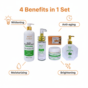 Ensemble puissant anti-âge pour le visage et le corps, blanchissant : <span class=keywords><strong>lotion</strong></span> pour le corps, sérum, crème, savon au curcuma - Product Image 4