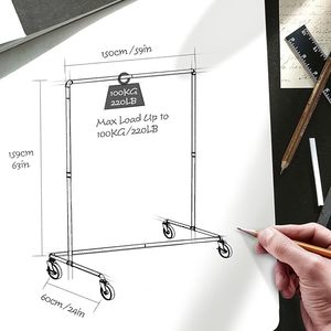 <span class=keywords><strong>Porte</strong></span>-vêtements industriel <span class=keywords><strong>sur</strong></span> roues avec freins, <span class=keywords><strong>porte</strong></span>-manteau à roulettes en métal robuste de qualité commerciale - Product Image 4