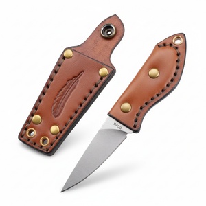 Navaja de Bolsillo Plegable de Acero Inoxidable con Mango de Cuero de Alta Calidad, Navaja de Camping Personalizable OEM, Portátil para Supervivencia al Aire Libre - Product Image 1