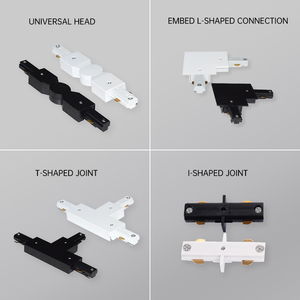 Hiện đại ép đùn nhôm 1m 1.5m 2m cửa hàng Trần chiếu sáng theo dõi hệ thống ba dây ba giai đoạn đường sắt với ép đùn nhôm theo dõi - Product Image 4