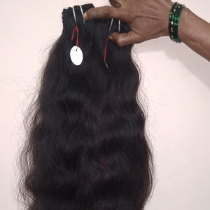 Cabello humano indio Remy procesado sin químicos 100% cabello crudo indio Virgen al por mayor, 100% mejor extensión de cabello sin caída, - Product Image 1