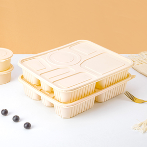 Caja de comida de cocina, caja para llevar, contenedor de comida de plástico biodegradable de almidón de maíz, embalaje de plástico desechable para <span class=keywords><strong>restaurante</strong></span> para llevar caja - Product Image 3