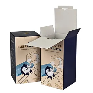 Logotipo personalizado de gran tamaño mejor precio plegable caja de regalo caja de embalaje de cartón corrugado para la almohada con laminación mate