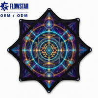 Logo personnalisé Flowstar pour tissu en coton, imprimé UV détectable par capteur, antidérapant, réutilisable, conception de logo, stable pour base de fans de spectacle de talent