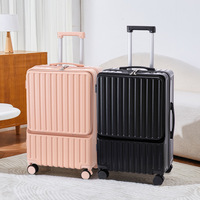 Valise trolley multifonctionnelle 20 pouces avec fermeture éclair, pour étudiantes, élégante et résistante, avec roues universelles
