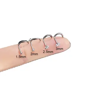 S-Typ Nase-Ring Ohrenschelle Knochen-Körper Piercing für Damen medizinisch-chirurgisch G23 ASTM F136 Titan Premium-Mode Pierced Jewelry