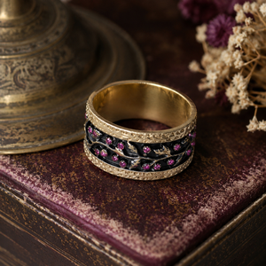 Anello vintage con foglie di vite incise, design floreale, accessori di moda per l'uso quotidiano - Product Image 3